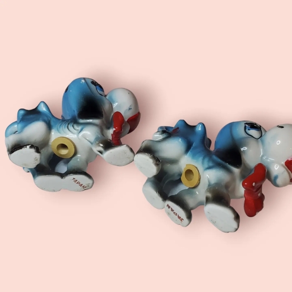 Vintage blue dogs with red bow ties salt and pepper shakers - Picture 8 of 8